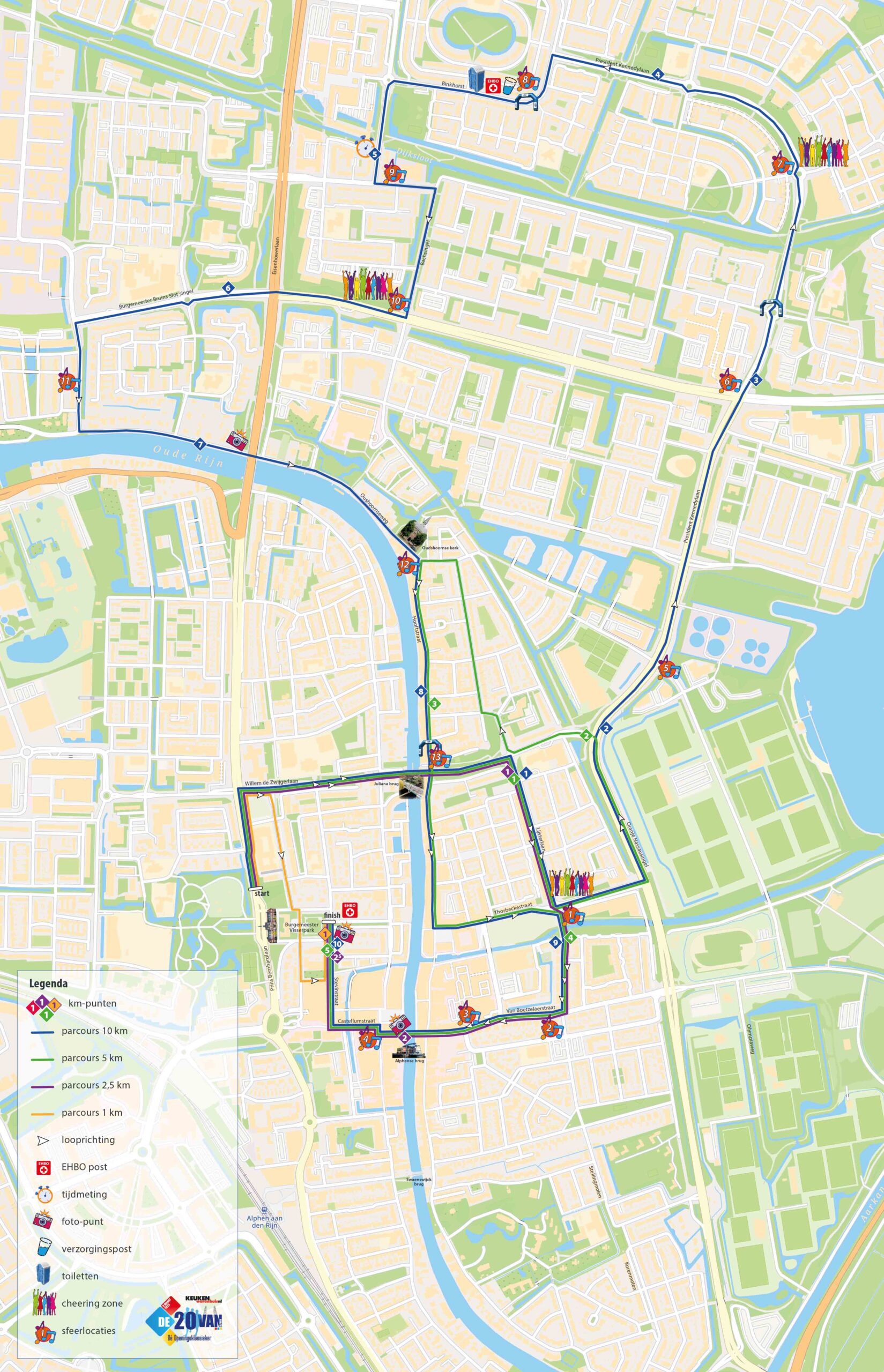 Parcours 1, 2,5, 5 en 10 km